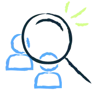 Ilustração de uma equipa com um símbolo de energia no centro.