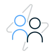 Ilustração de uma equipa com um símbolo de energia no centro.