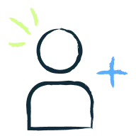 Ilustração de uma equipa com um símbolo de energia no centro.