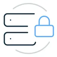 Ilustração de servidor protegido com cadeado.