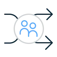 Ilustração de uma equipa com símbolo de turnover.