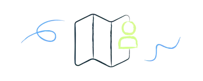 Ilustração de pessoa com mapa.