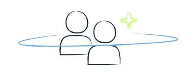 Ilustração de pessoas com símbolo de estrela.